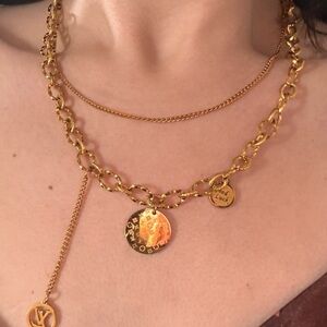 Gold Layered Coin Charm Necklace - Unbranded